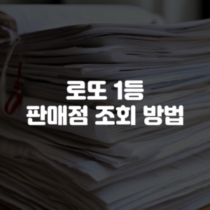 로또 1등 판매점 조회 방법