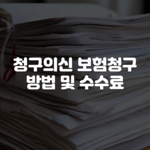 청구의신 보험청구 방법 및 수수료