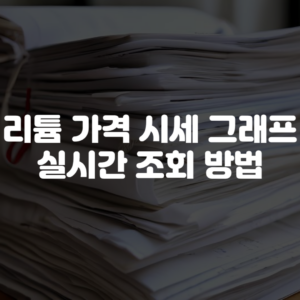리튬 가격 시세 그래프 실시간 조회 방법