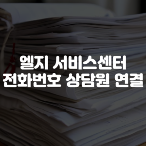엘지 서비스센터 전화번호 상담원 연결