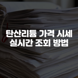 탄산리튬 가격 시세 실시간 조회 방법