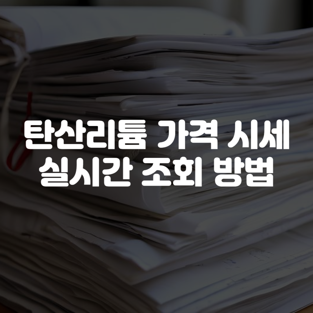 탄산리튬 가격 시세 실시간 조회 방법