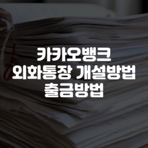카카오뱅크 외화통장 개설방법 출금방법