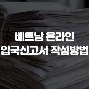 베트남 온라인 입국신고서 작성방법