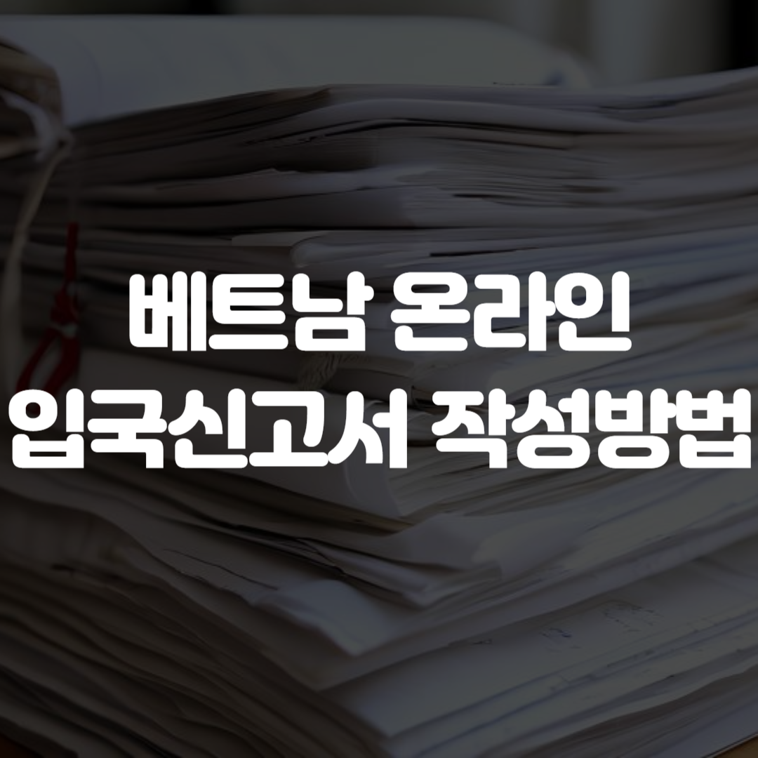 베트남 온라인 입국신고서 작성방법