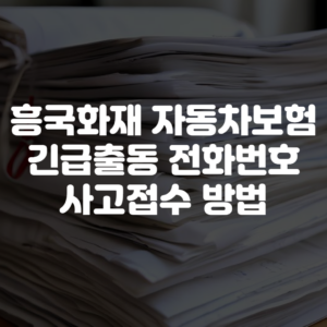 흥국화재 자동차보험 긴급출동 전화번호 사고접수 방법
