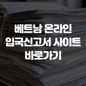 베트남 온라인 입국신고서 사이트 바로가기