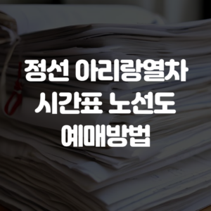 정선 아리랑열차 시간표 노선도 예매방법