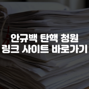 안규백 탄핵 청원 링크 사이트 바로가기