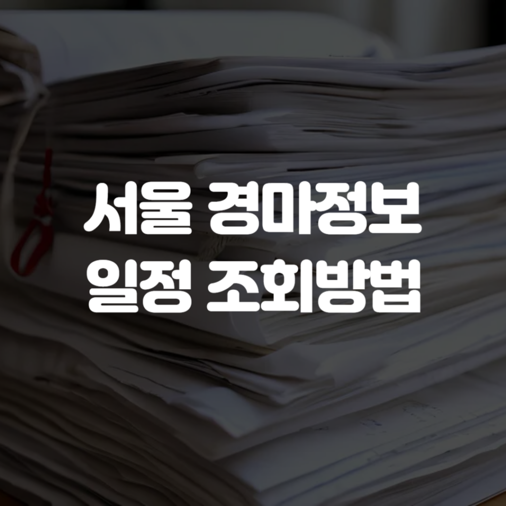 서울 경마정보 일정 조회방법 1 005