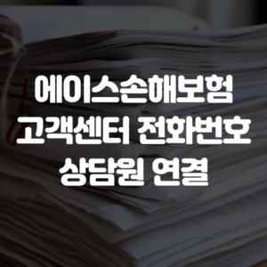 에이스손해보험 고객센터 전화번호 상담원 연결
