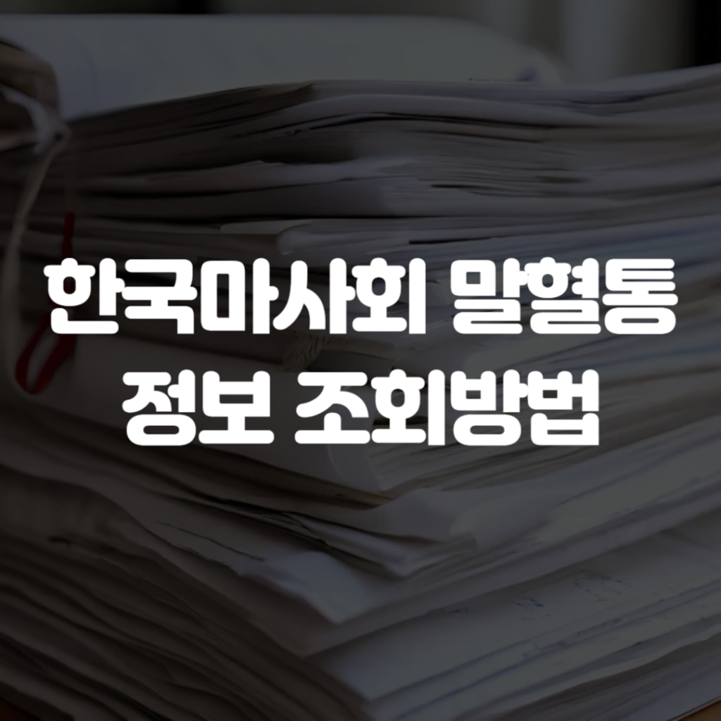 한국마사회 말혈통 정보 조회방법